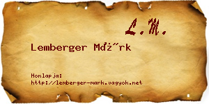 Lemberger Márk névjegykártya